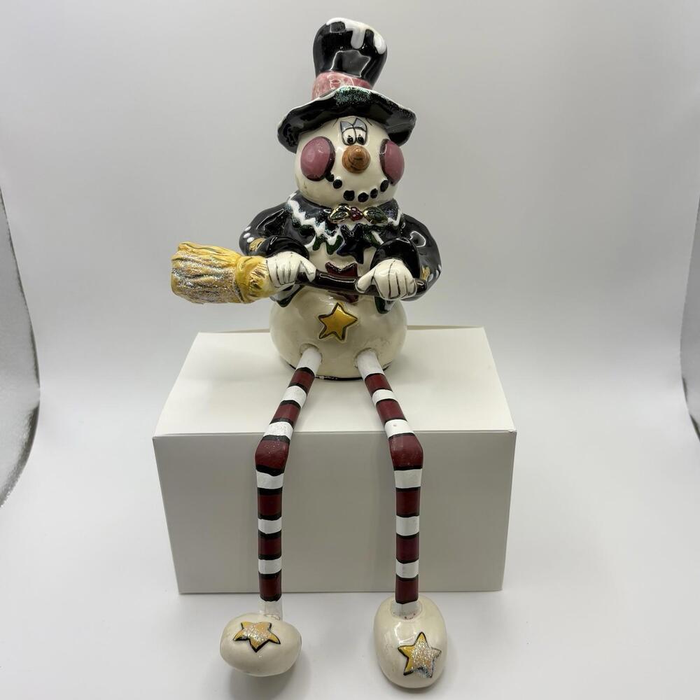 Blue Sky Corp Frosty Snowman Christmas Shelf Sitter Heather Goldminc Vtg 2001